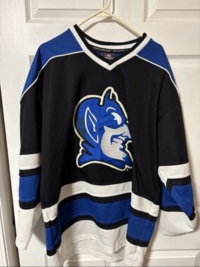 Colosseum Black and Royal Blue Duke Devil Hockey Jersey
